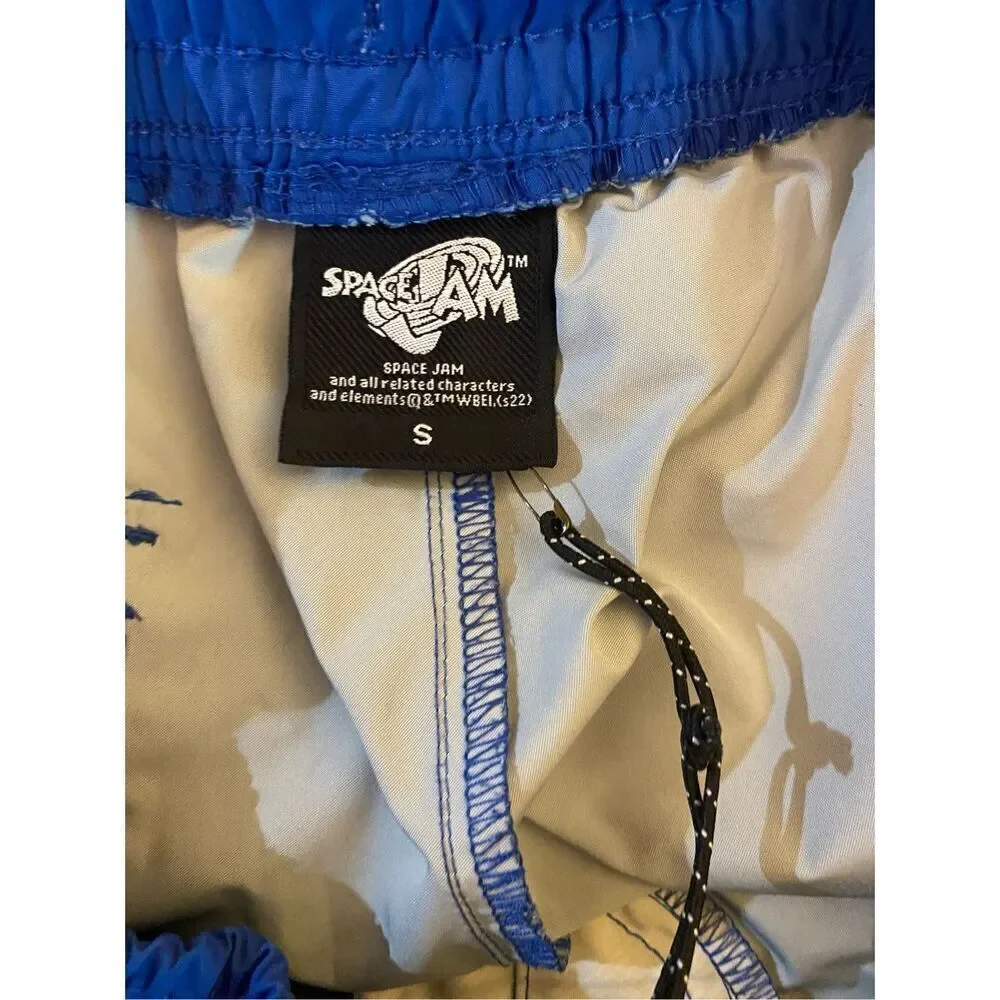 Vintage space jam, daffy duck blue men’s, bathing suit/shorts size small
